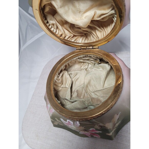 Rare Floral ANTIQUE C. F. MONROE "NAKARA" WAVE CREST DRESSER BOX Hinged - Picture 8 of 8